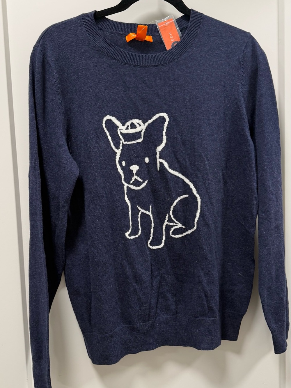 Joe Fresh Navy Crewneck Sweater with White Dog Outline